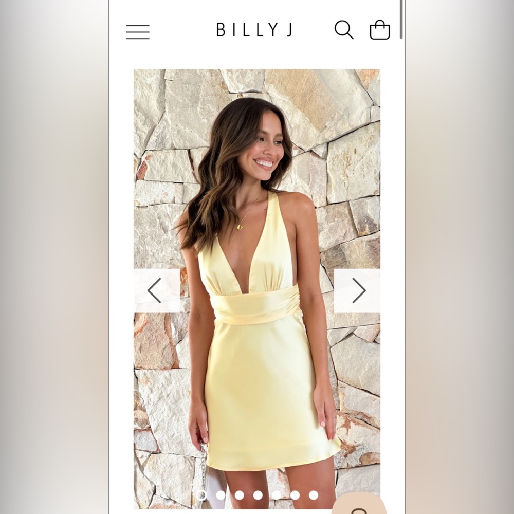 Billy J Yellow Mini Dress NWT